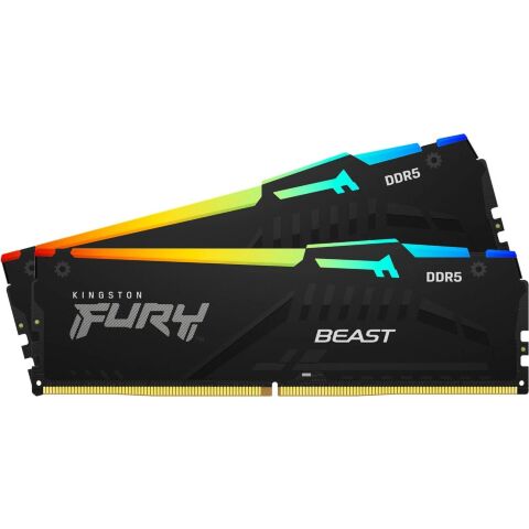Модуль памяти для компьютера DDR5 64GB (2x32GB) 6000 MHz Beast RGB EXPO Kingston Fury (ex.HyperX) (KF560C30BBEAK2-64) - Нулевой остаток (Feed)  - Нулевой остаток (Feed) 