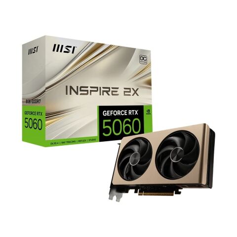 Видеокарта MSI GeForce RTX5060 8Gb INSPIRE 2X OC (RTX 5060 8G INSPIRE 2X OC) - Нулевой остаток (Feed) - Нулевой остаток (Feed)