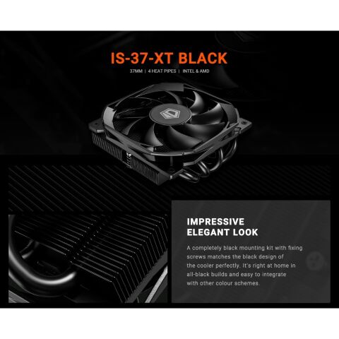 Кулер для процессора ID-Cooling IS-37-XT Black - Нулевой остаток (Feed)  - Нулевой остаток (Feed) 