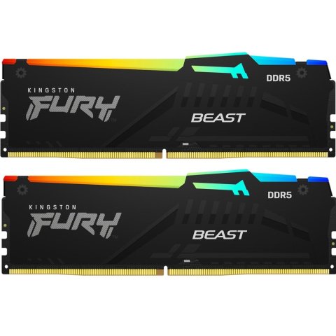 Модуль памяти для компьютера DDR5 32GB (2x16GB) 6400 MHz Beast RGB XMP Kingston Fury (ex.HyperX) (KF564C32BBAK2-32) - Нулевой остаток (Feed) - Нулевой остаток (Feed)