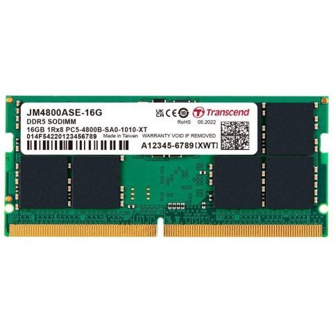 Модуль памяти для ноутбука SoDIMM DDR5 16GB 4800 MHz JetRam Transcend (JM4800ASE-16G) - Нулевой остаток (Feed) - Нулевой остаток (Feed)