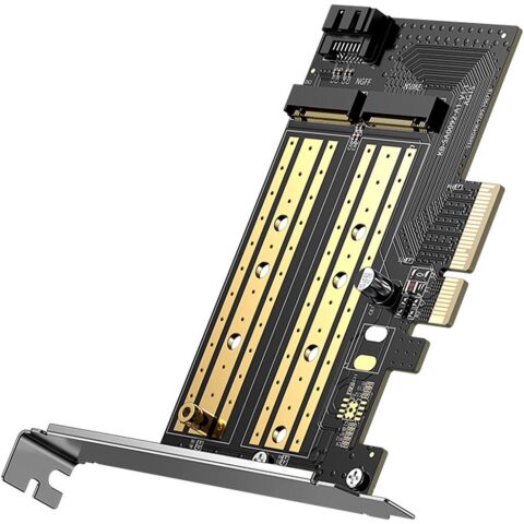 Контроллер Ugreen PCI-E 3.0 for SSD M.2 NVMe + M.2 NGFF CM302 (70504) - Нулевой остаток (Feed)  - Нулевой остаток (Feed) 
