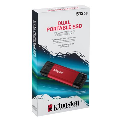 Накопитель SSD USB Type-C 512GB Dual Portable Kingston (SPSD/512GB) - Внутренние SSD - Внутренние SSD