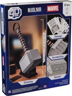 Пазл 4D Build Marvel Thor Mjolnir Hammer puzzle 3D картон Молот Тора Мьольнір 87 шт.