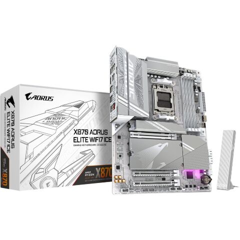 Материнская плата GIGABYTE X870 AORUS ELITE WIFI7 ICE (X870 A ELITE WF7 ICE) - Нулевой остаток (Feed)  - Нулевой остаток (Feed) 