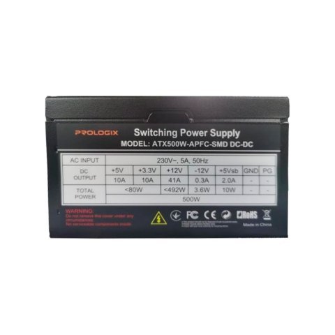 Блок питания Prologix 500W (Prologix 500W APFC_Bulk) - Нулевой остаток (Feed)  - Нулевой остаток (Feed) 