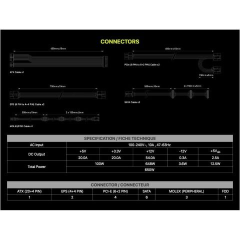 Блок питания MSI 650W (MAG A650GL) - Нулевой остаток (Feed) - Нулевой остаток (Feed)