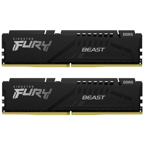 Модуль памяти для компьютера DDR5 16GB (2x8GB) 5200 MHz Beast Black Kingston Fury (ex.HyperX) (KF552C36BBEK2-16) - Нулевой остаток (Feed) - Нулевой остаток (Feed)