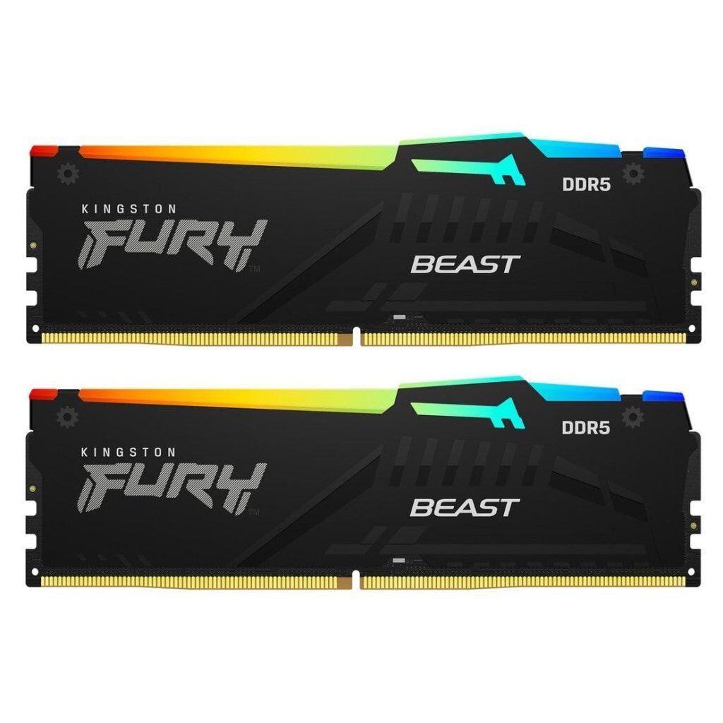 Модуль памяти для компьютера DDR5 64GB (2x32GB) 5200 MHz Beast RGB EXPO Black Kingston Fury (ex.HyperX) (KF552C40BB2AK2-64)