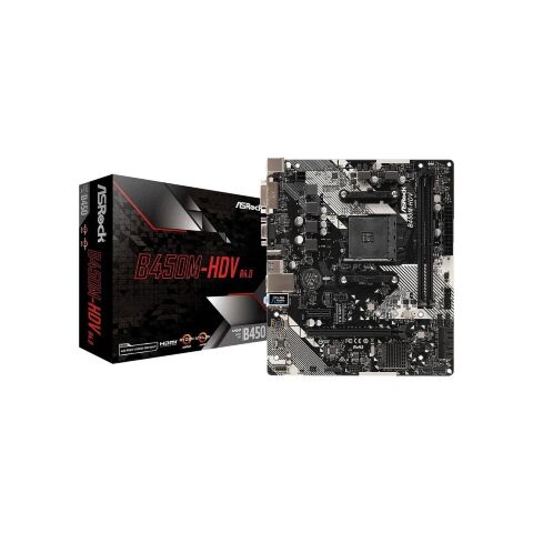 Материнская плата ASRock B450M-HDV R4.0 - Нулевой остаток (Feed)  - Нулевой остаток (Feed) 