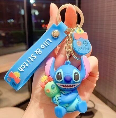 Брелок підвіска на рюкзак Stitch Blue Стич 3D Keychain Backpack 2 -   -  