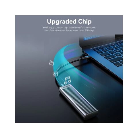Карман внешний Vention SSD M.2 (NVME) M-key USB Type-C 3.2 10Gbps Heat Sink Aluminum (KPKH0) - Аксессуары к HDD  - Аксессуары к HDD 