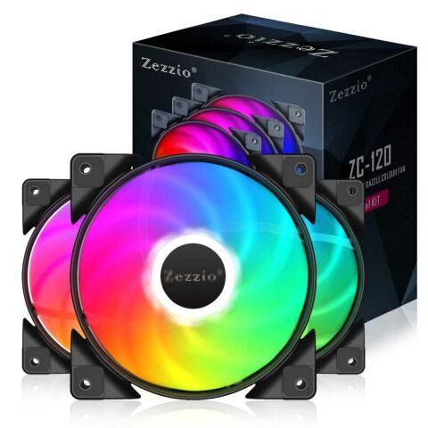 Кулер для корпуса Zezzio ZC-120 Colorful 3in1 - Нулевой остаток (Feed)  - Нулевой остаток (Feed) 