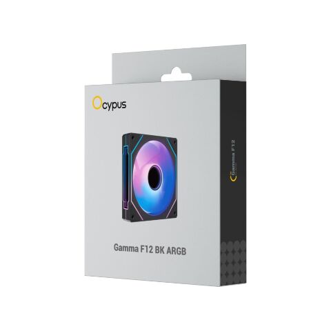 Кулер для корпуса OCYPUS GAMMA F12 BK ARGB (GAMMA-F12-BK1AM00X-GL) - Нулевой остаток (Feed) - Нулевой остаток (Feed)