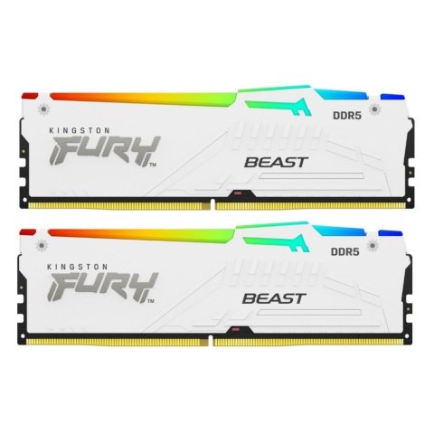 Модуль памяти для компьютера DDR5 32GB (2x16GB) 6400 MHz Beast White RGB XMP Kingston Fury (ex.HyperX) (KF564C32BWAK2-32) - Нулевой остаток (Feed) - Нулевой остаток (Feed)