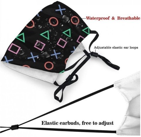 Маска защитная для лица Controller Buttons + 2 угольных фильтра -   -  