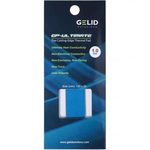 Термопрокладка Gelid Solutions 15W/mK 120x20x1.0 mm (TP-GP04-R-B) - Нулевой остаток (Feed) - Нулевой остаток (Feed)