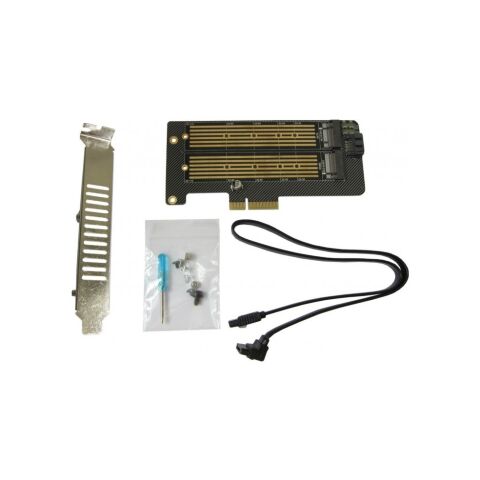 Контроллер Dynamode 2х M.2 NVMe M-Key /SATA B-key SSD to PCI-E 3.0 x4/ x8/ x16, (PCI-Ex4- 2xM.2 MB-key) - Контроллеры ExpressCard  - Контроллеры ExpressCard 