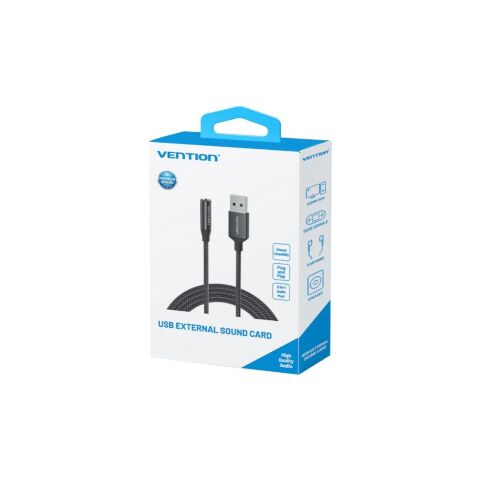 Звуковая плата Vention USB AM to 3.5mm F 0.25m (4pin) 96kHz/24bit DSP noise reduction (CVEBC) - Нулевой остаток (Feed)  - Нулевой остаток (Feed) 
