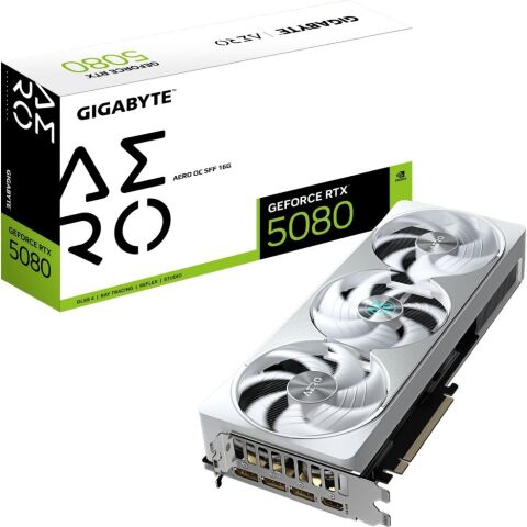 Видеокарта GIGABYTE GeForce RTX5080 16GB AERO OC SFF (GV-N5080AERO OC-16GD) - Нулевой остаток (Feed)  - Нулевой остаток (Feed) 