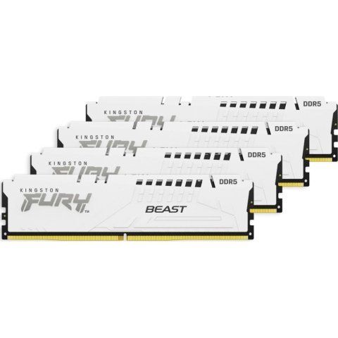 Модуль памяти для компьютера DDR5 128GB (4x32GB) 5600 MHz FURY Beast White Kingston Fury (ex.HyperX) (KF556C40BWK4-128) - Нулевой остаток (Feed) - Нулевой остаток (Feed)