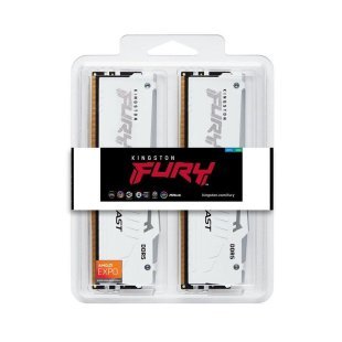 Модуль памяти для компьютера DDR5 64GB (2x32GB) 6000 MHz Beast White RGB XMP Kingston Fury (ex.HyperX) (KF560C30BWAK2-64)