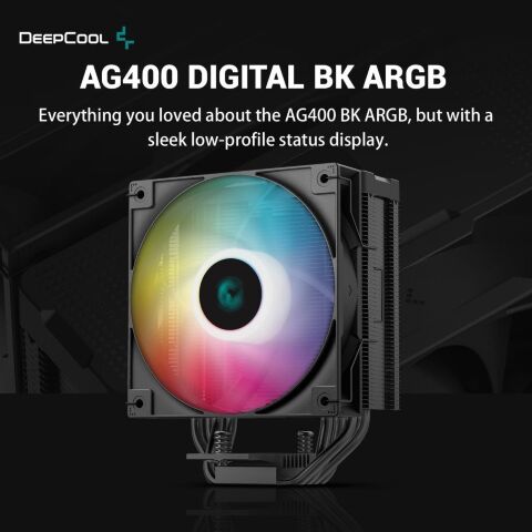 Кулер для процессора Deepcool AG400 DIGITAL BK ARGB - Нулевой остаток (Feed)  - Нулевой остаток (Feed) 