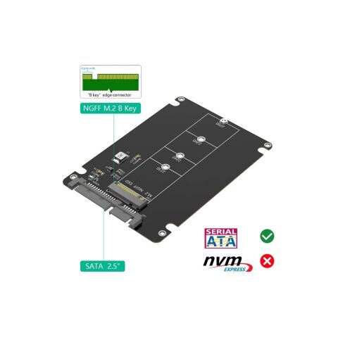 Конвертор Dynamode 2.5'' SATA to M.2 (NGFF) SSD 22*30mm, 22*42mm, 22*60mm, 22*80mm (S103-1N-P) - Нулевой остаток (Feed) - Нулевой остаток (Feed)