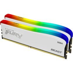 Модуль памяти для компьютера DDR4 16GB (2x8GB) 3600 MHz Beast White RGB SE Kingston Fury (ex.HyperX) (KF436C17BWAK2/16)