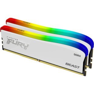Модуль памяти для компьютера DDR4 16GB (2x8GB) 3600 MHz Beast White RGB SE Kingston Fury (ex.HyperX) (KF436C17BWAK2/16)