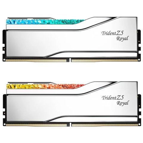 Модуль памяти для компьютера DDR5 32GB (2x16GB) 7200 MHz Trident Z5 Royal Silver G.Skill (F5-7200J3445G16GX2-TR5S) - Нулевой остаток (Feed) - Нулевой остаток (Feed)
