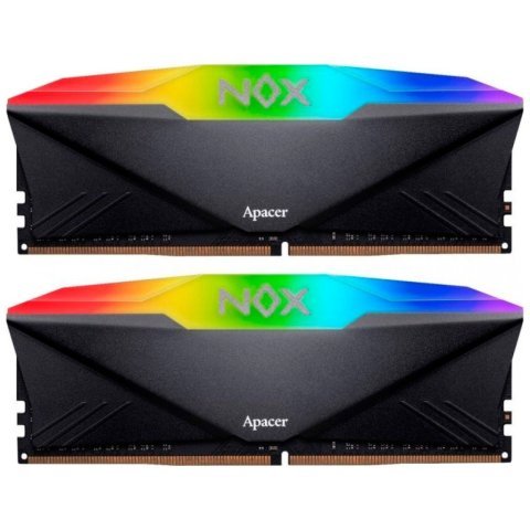 Модуль памяти для компьютера DDR4 32GB (2x16GB) 3200 MHz NOX RGB Black Apacer (AH4U32G32C28YNBAA-2) - Нулевой остаток (Feed) - Нулевой остаток (Feed)