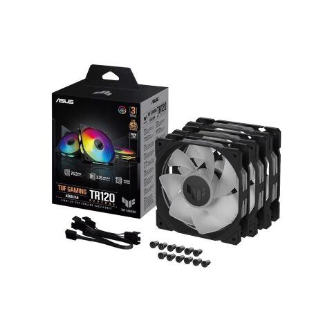 Кулер для корпуса ASUS TUF Gaming TR120 ARGB Reverse Triple Pack Black (90DA00D0-B09020) - Нулевой остаток (Feed)  - Нулевой остаток (Feed) 