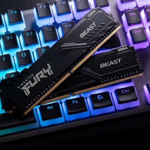 Модуль памяти для компьютера DDR4 64GB (2x32GB) 3600 MHz Fury Beast Black Kingston Fury (ex.HyperX) (KF436C18BBK2/64) - Нулевой остаток (Feed) - Нулевой остаток (Feed)