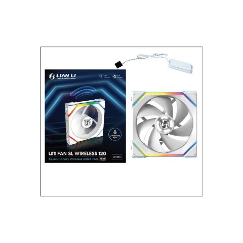 Кулер для корпуса Lian Li Uni Fan SL WIRELESS 120-1, White (G99.12SL1W1W.00) - Вентиляторы к корпусам  - Вентиляторы к корпусам 