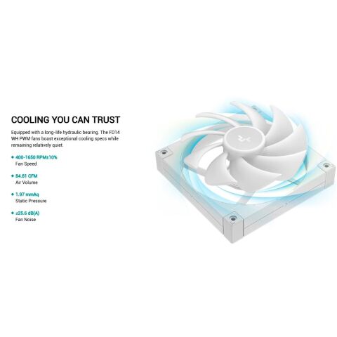 Кулер для корпуса Deepcool FD14 WH - Нулевой остаток (Feed)  - Нулевой остаток (Feed) 