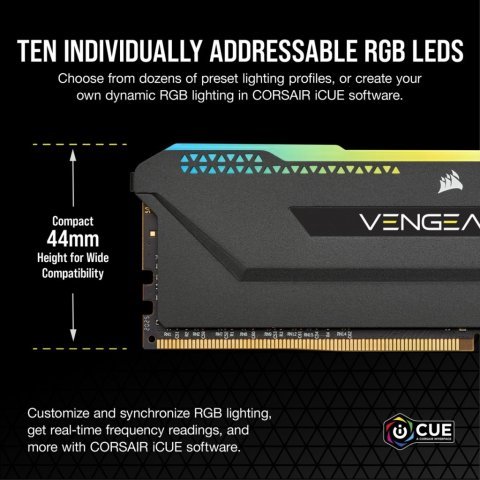 Модуль памяти для компьютера DDR4 32GB (2x16GB) 3600 MHz Vengeance RGB PRO SL Black Corsair (CMH32GX4M2D3600C18) - Нулевой остаток (Feed)  - Нулевой остаток (Feed) 