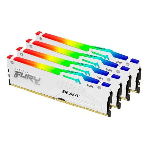 Модуль памяти для компьютера DDR5 128GB (4x32GB) 5600 MHz FURY Beast RGB White Kingston Fury (ex.HyperX) (KF556C40BWAK4-128) - Нулевой остаток (Feed)  - Нулевой остаток (Feed) 