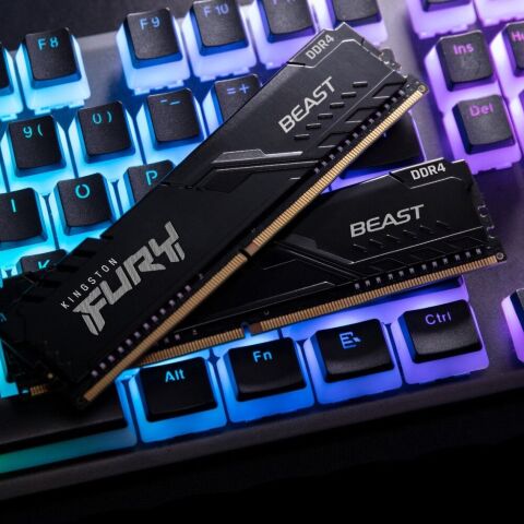 Модуль памяти для компьютера DDR4 16GB 3200 MHz Beast Black Kingston Fury (ex.HyperX) (KF432C16BB1/16WP) - Нулевой остаток (Feed)  - Нулевой остаток (Feed) 