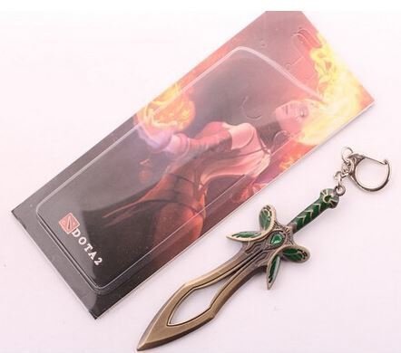 Брелок DOTA 2 Butterfly Sword Дота 2 меч метал колір бронза 6 см. - -