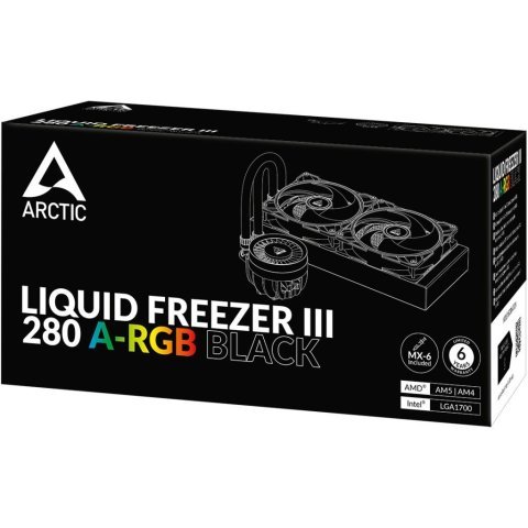 Система жидкостного охлаждения Arctic Liquid Freezer III - 280 A-RGB Black (ACFRE00143A) - Нулевой остаток (Feed)  - Нулевой остаток (Feed) 