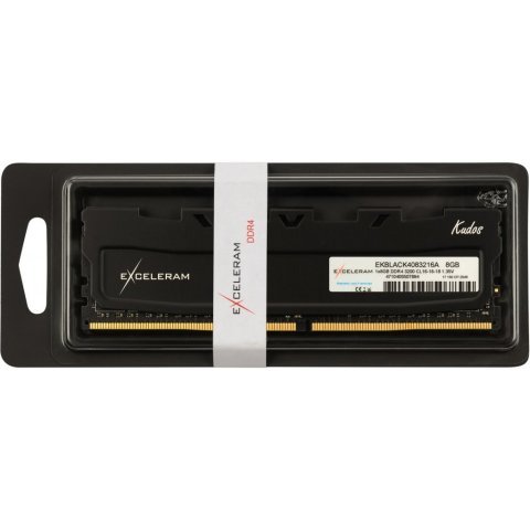 Модуль памяти для компьютера DDR4 8GB 3200 MHz Kudos Black eXceleram (EKBLACK4083216A) - Нулевой остаток (Feed) - Нулевой остаток (Feed)