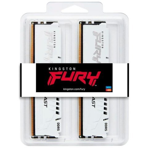 Модуль памяти для компьютера DDR5 32GB (2x16GB) 6800 MHz Beast White Kingston Fury (ex.HyperX) (KF568C34BWK2-32) - Нулевой остаток (Feed) - Нулевой остаток (Feed)
