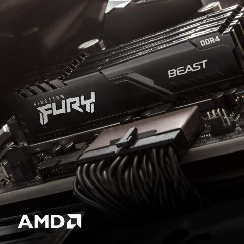 Модуль памяти для компьютера DDR4 64GB (2x32GB) 3200 MHz Fury Beast Black Kingston Fury (ex.HyperX) (KF432C16BBK2/64) - Модули памяти для компьютера  - Модули памяти для компьютера 