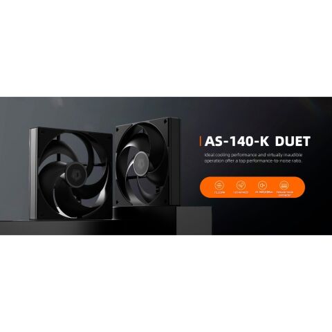 Кулер для корпуса ID-Cooling Вентилятор ID-Cooling AS-140-K Duet Black (AS-140-K DUET) - Нулевой остаток (Feed) - Нулевой остаток (Feed)
