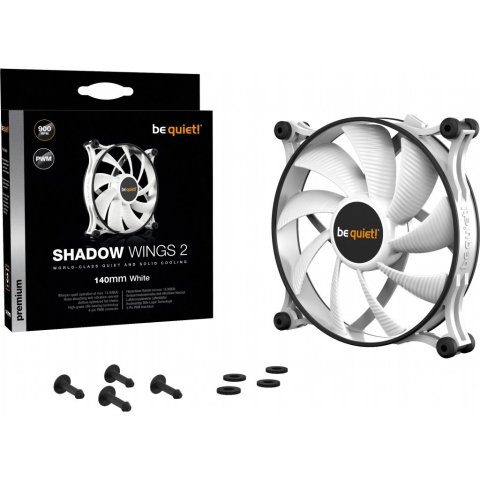Кулер для корпуса Be quiet! SHADOW WINGS 2 PWM White (BL091) - Нулевой остаток (Feed)  - Нулевой остаток (Feed) 