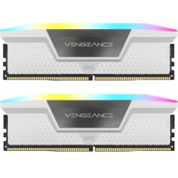 Модуль памяти для компьютера DDR5 32GB (2x16GB) 6400 MHz Vengeance RGB White Corsair (CMK32GX5M2B6400Z36W)