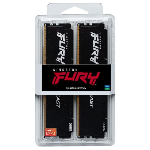 Модуль памяти для компьютера DDR5 16GB (2x8GB) 5600 MHz Beast Kingston Fury (ex.HyperX) (KF556C36BBEK2-16) - Нулевой остаток (Feed)  - Нулевой остаток (Feed) 