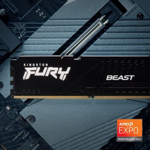 Модуль памяти для компьютера DDR5 16GB (2x8GB) 5600 MHz Beast Kingston Fury (ex.HyperX) (KF556C36BBEK2-16) - Нулевой остаток (Feed)  - Нулевой остаток (Feed) 