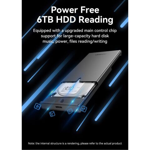 Карман внешний Vention 2.5" HDD/SSD USB 3.0 Micro-B Black (KPAB0) - Нулевой остаток (Feed)  - Нулевой остаток (Feed) 